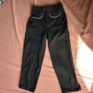 Zara Black Pants with Silver rhinestone-Trim Pocket